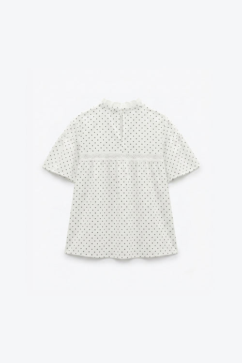 BLOUSE COURTE MANCHES BOUFFANTES