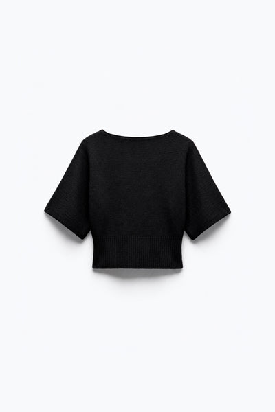 PULL COURT EN MAILLE CINTRÉ