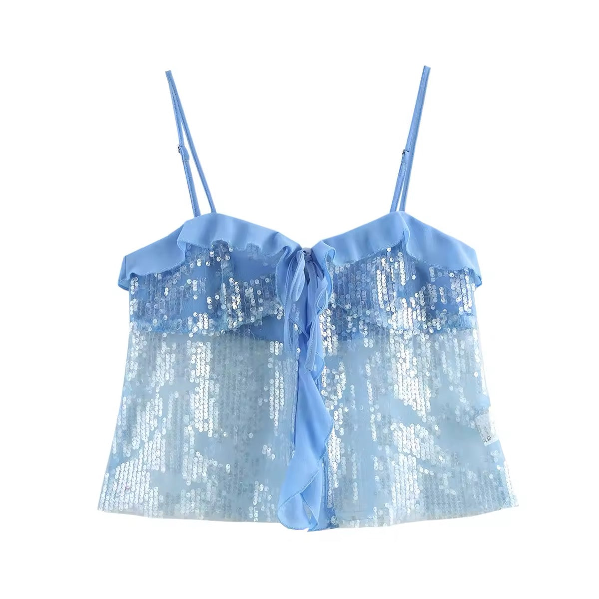 TOP À VOLANTS AVEC PAILLETTES