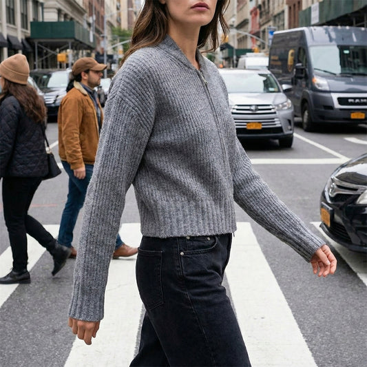 CARDIGAN ZIPPÉ EN MAILLE ÉPAISSE