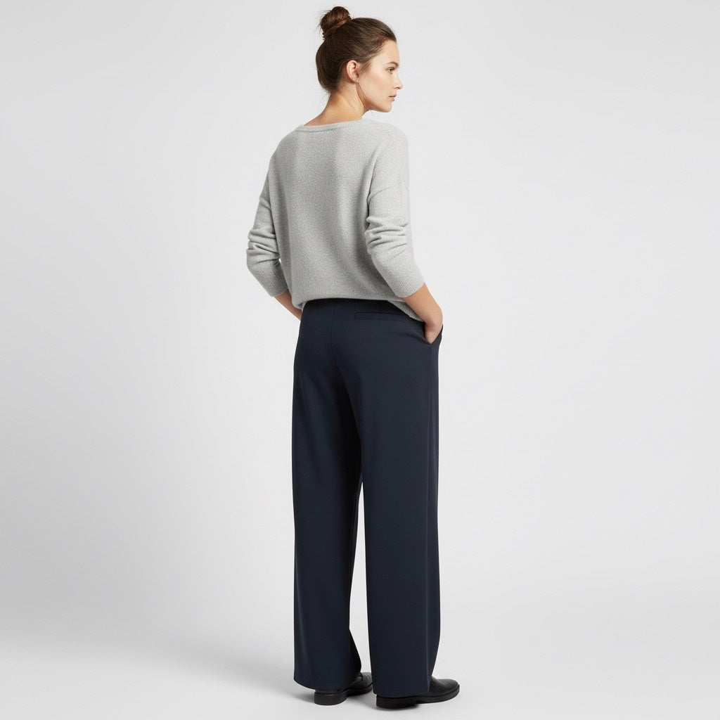 PANTALON LARGE À CORDON CONTRASTANT
