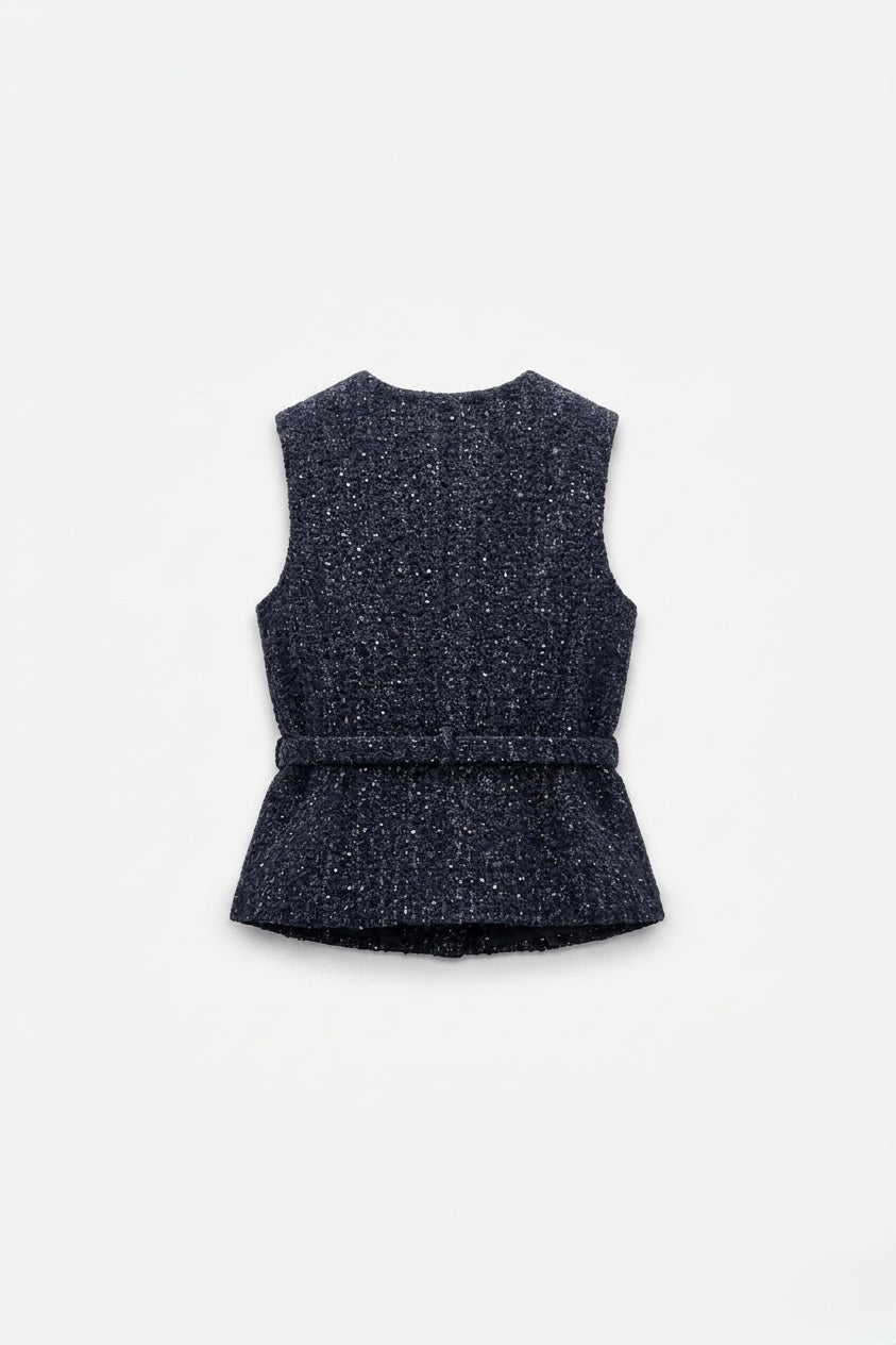 TWEED BELTED WAISTCOAT