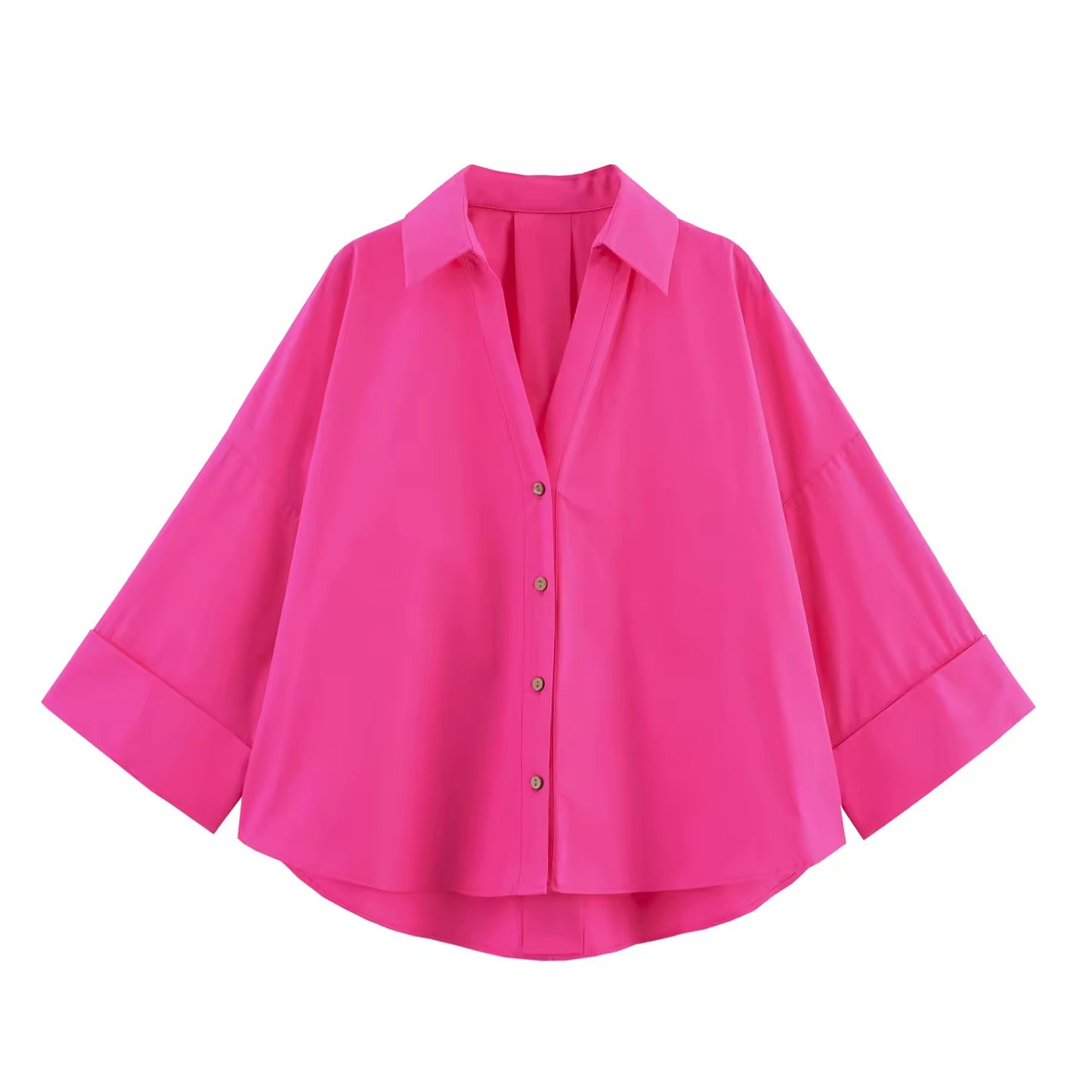 CHEMISE EN COTON À MANCHES LARGES