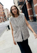 GILET SANS MANCHES EFFET FOURRURE