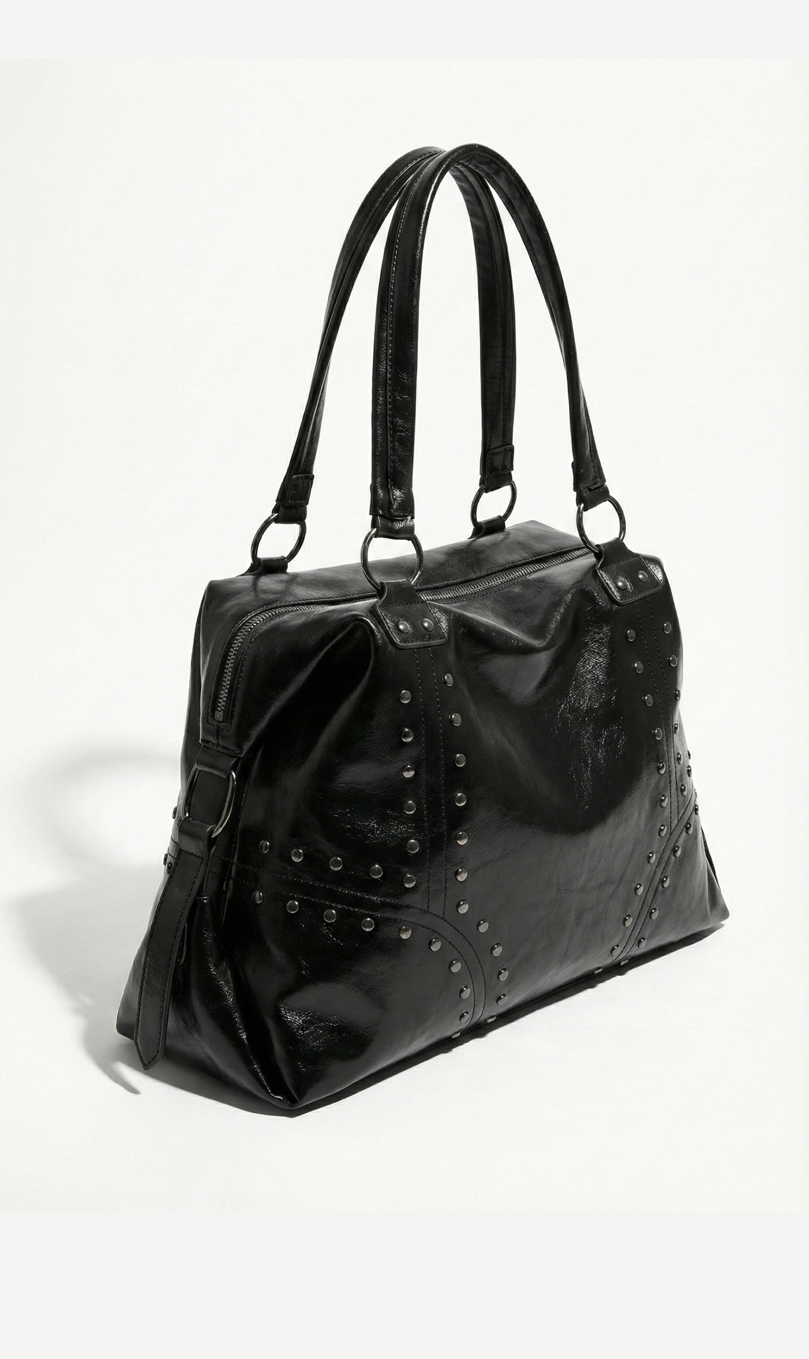 SAC ÉPAULE À RIVETS STRUCTURÉ