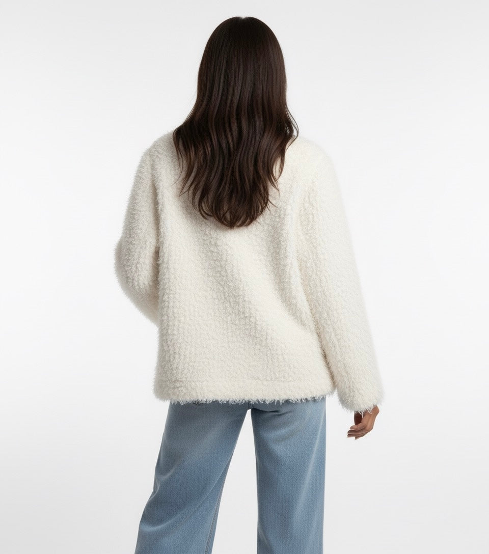 VESTE TEXTURÉE À BOUTONS MÉTALLIQUES