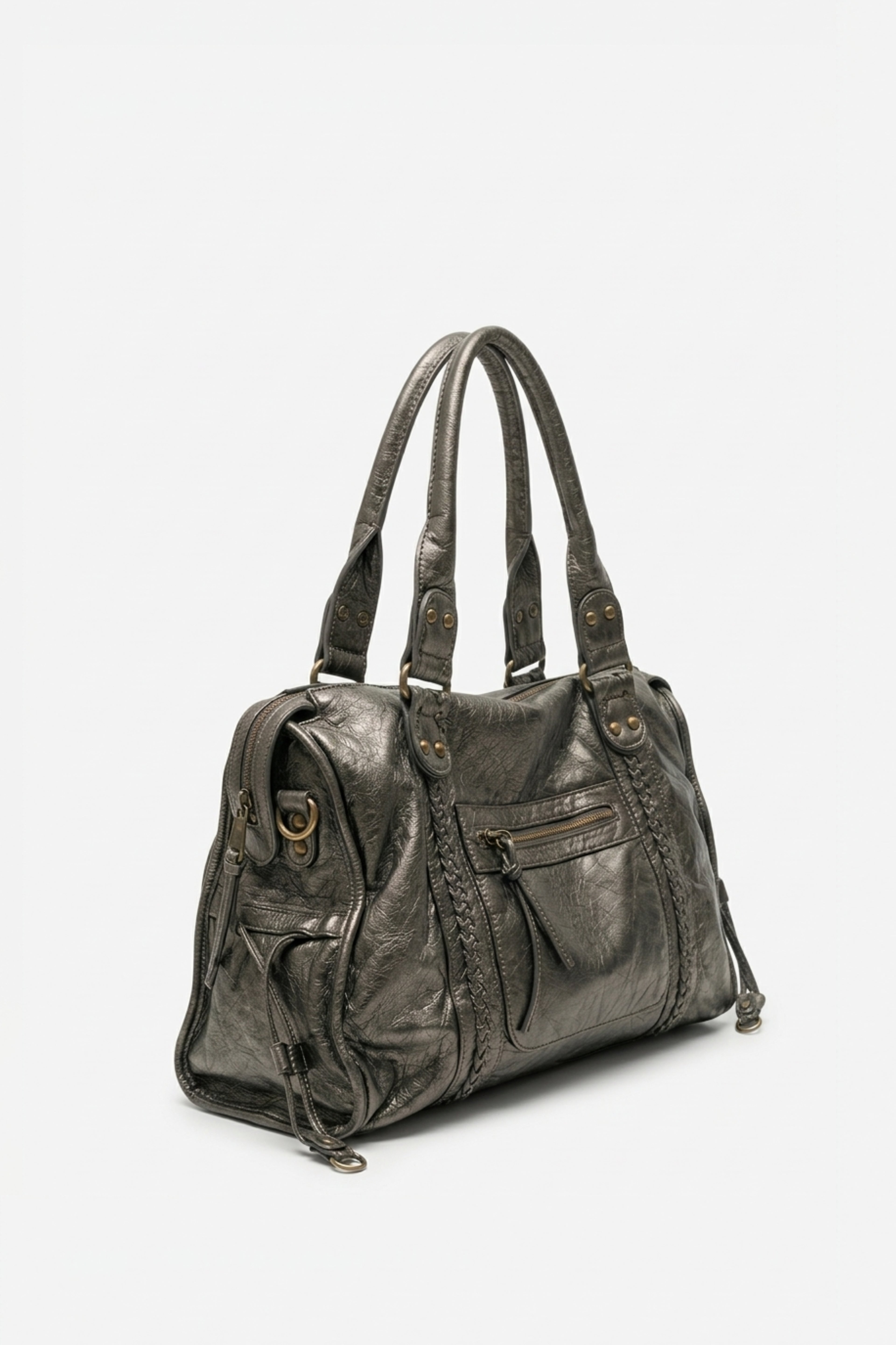 SAC À MAIN EN CUIR PU SILVER MAISON MOSSEN