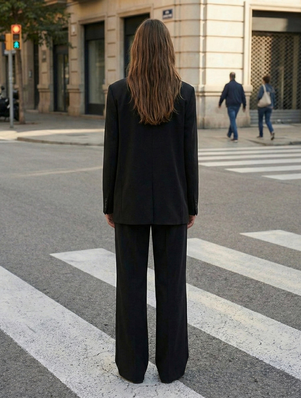 VESTE TAILLEUR DROITE À DOUBLE BOUTONNAGE