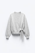 CARDIGAN CROISÉ EN MAILLE CHINÉE