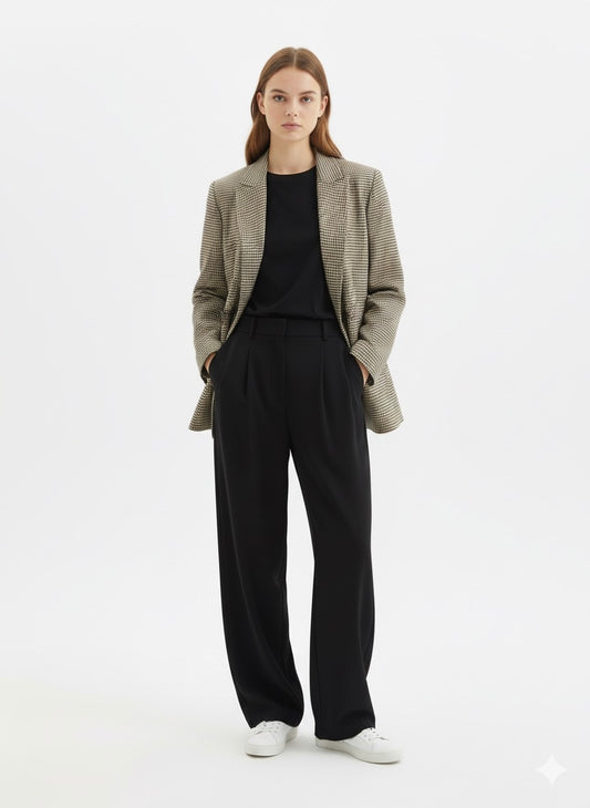 BLAZER IMPRIMÉ À CARREAUX FINS
