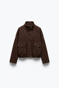 BLOUSON EN SUÉDINE À POCHES CARGO