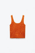 TOP EN MAILLE À SEQUINS