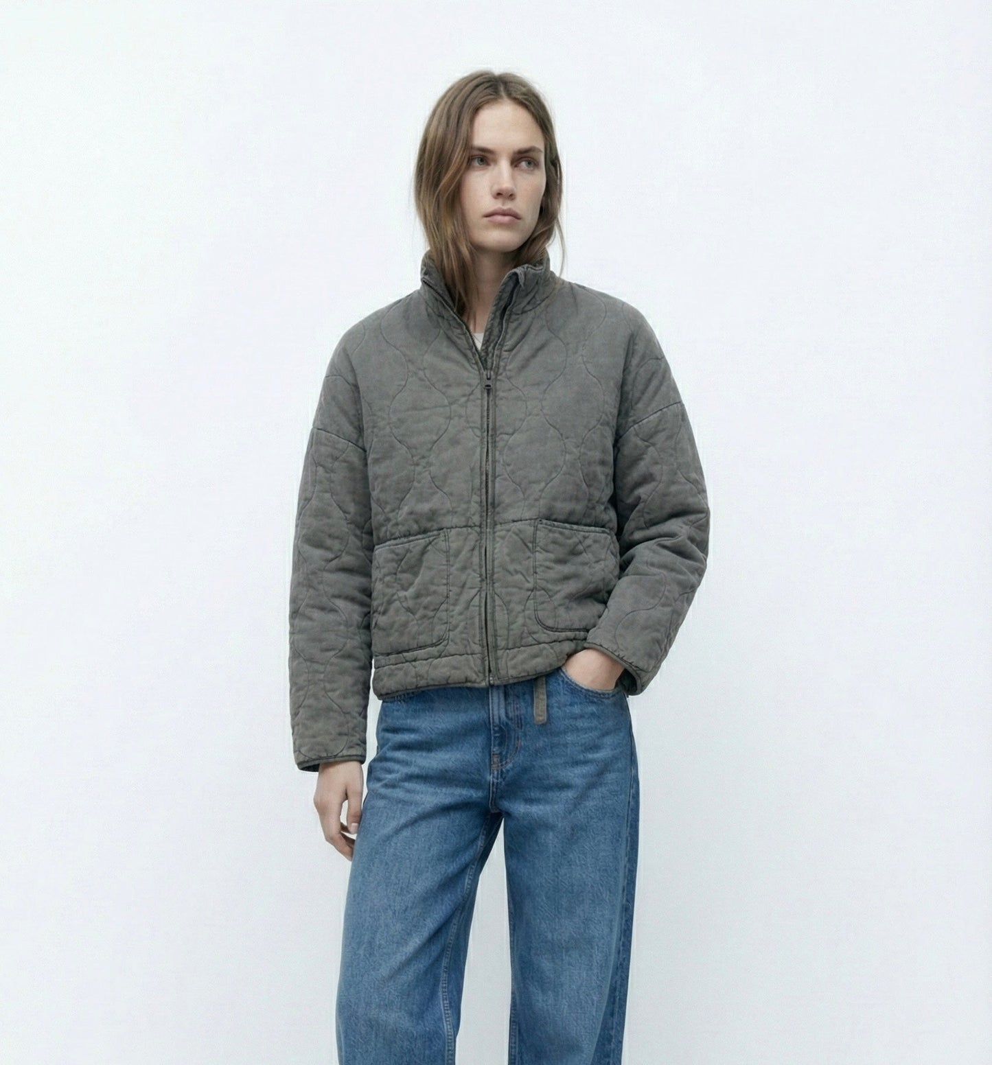 BLOUSON MATELASSÉ OVERSIZE À LIENS