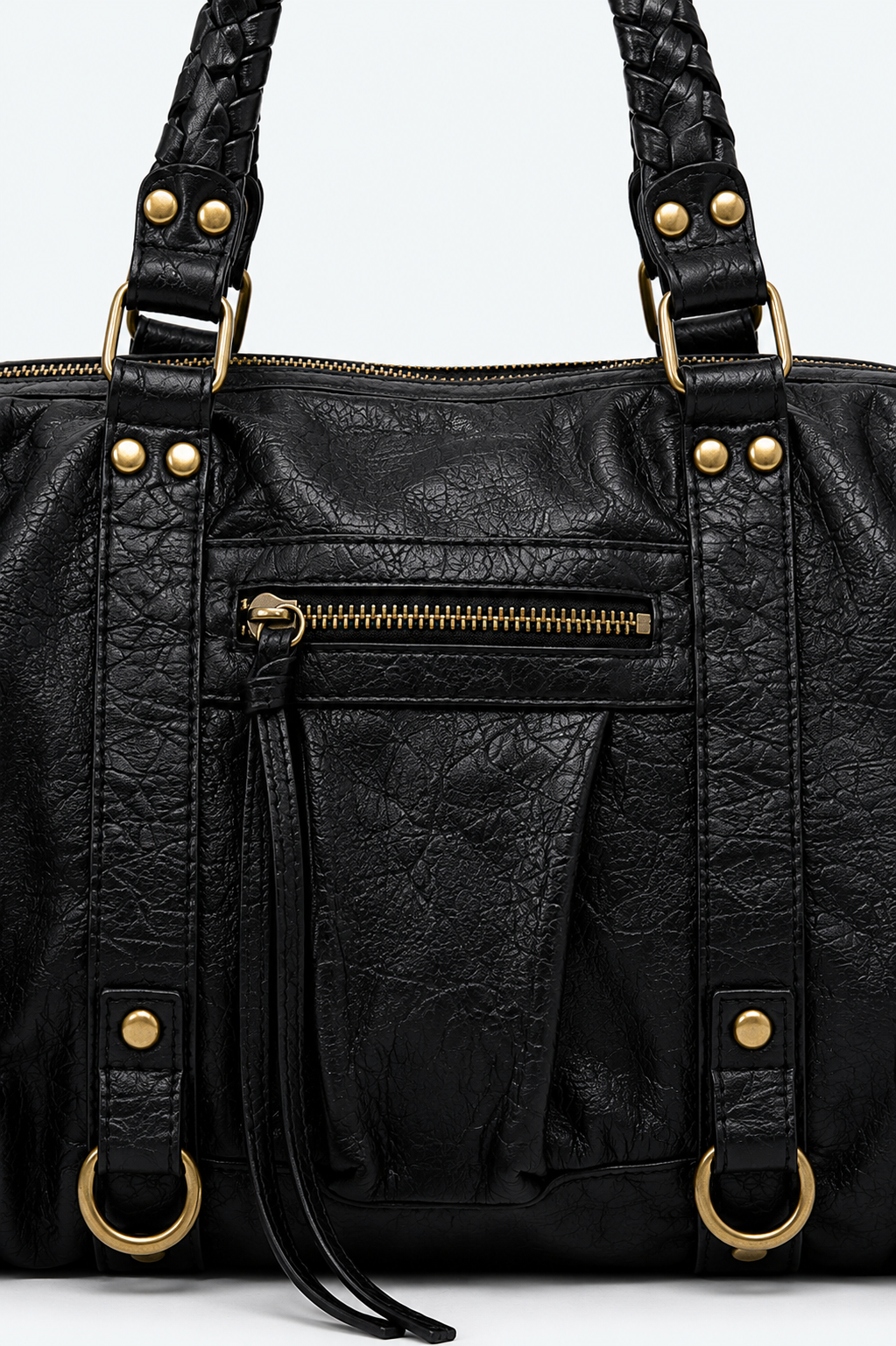 SAC À MAIN TRESSÉ AVEC POCHES ZIPPÉES