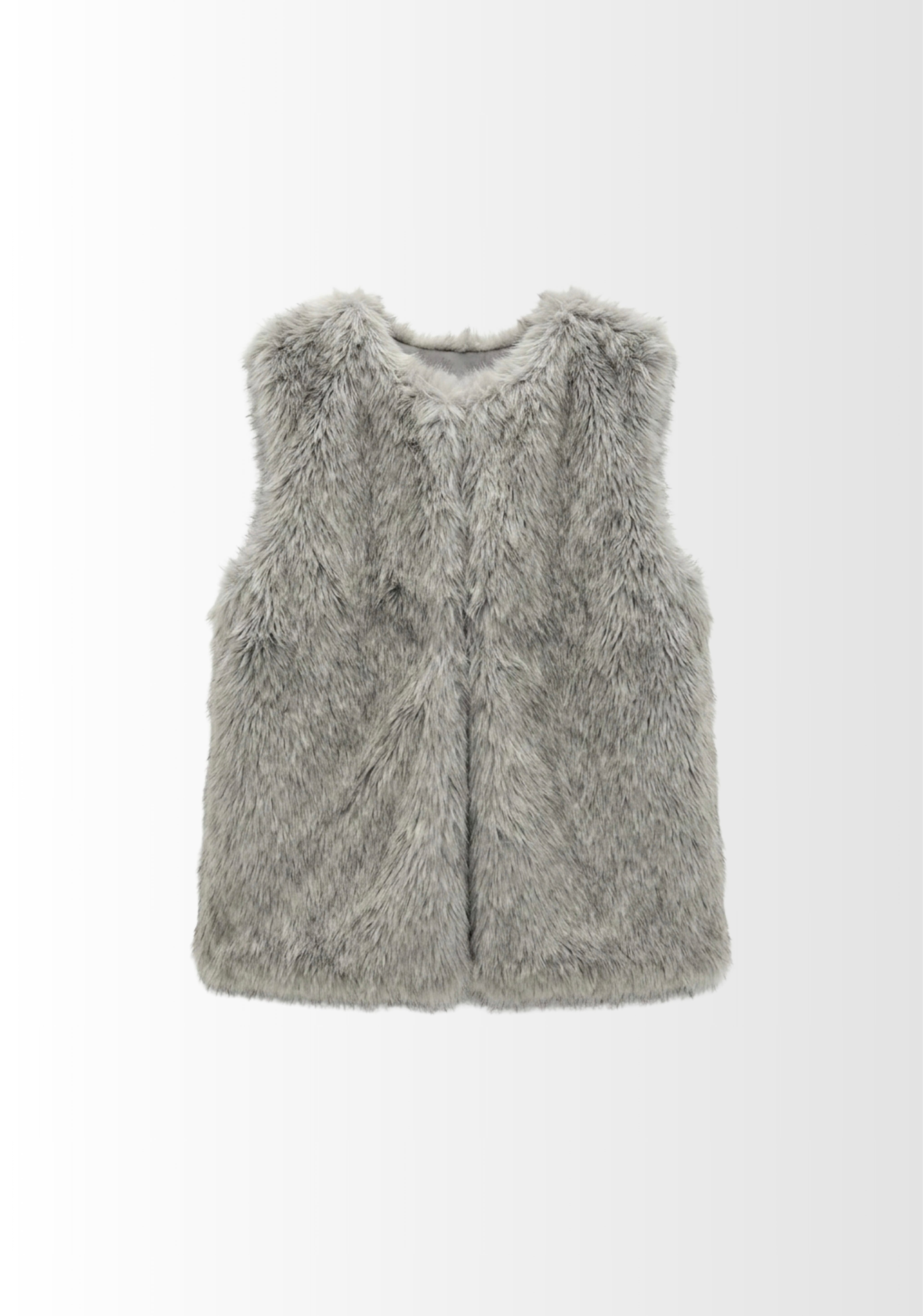GILET SANS MANCHES EFFET FOURRURE