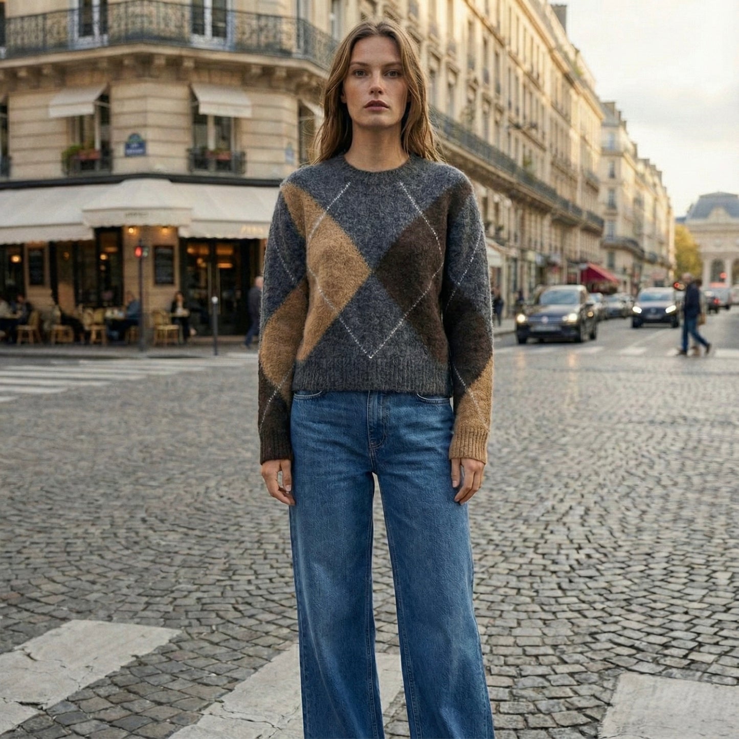 PULL MOTIF ARGYLE DÉSTRUCTURÉ