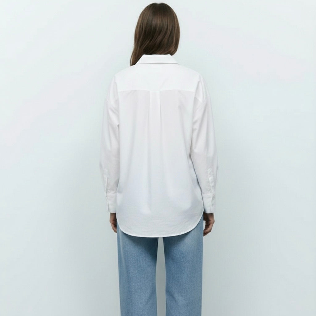 CHEMISE EN COTON À COUPE DROITE