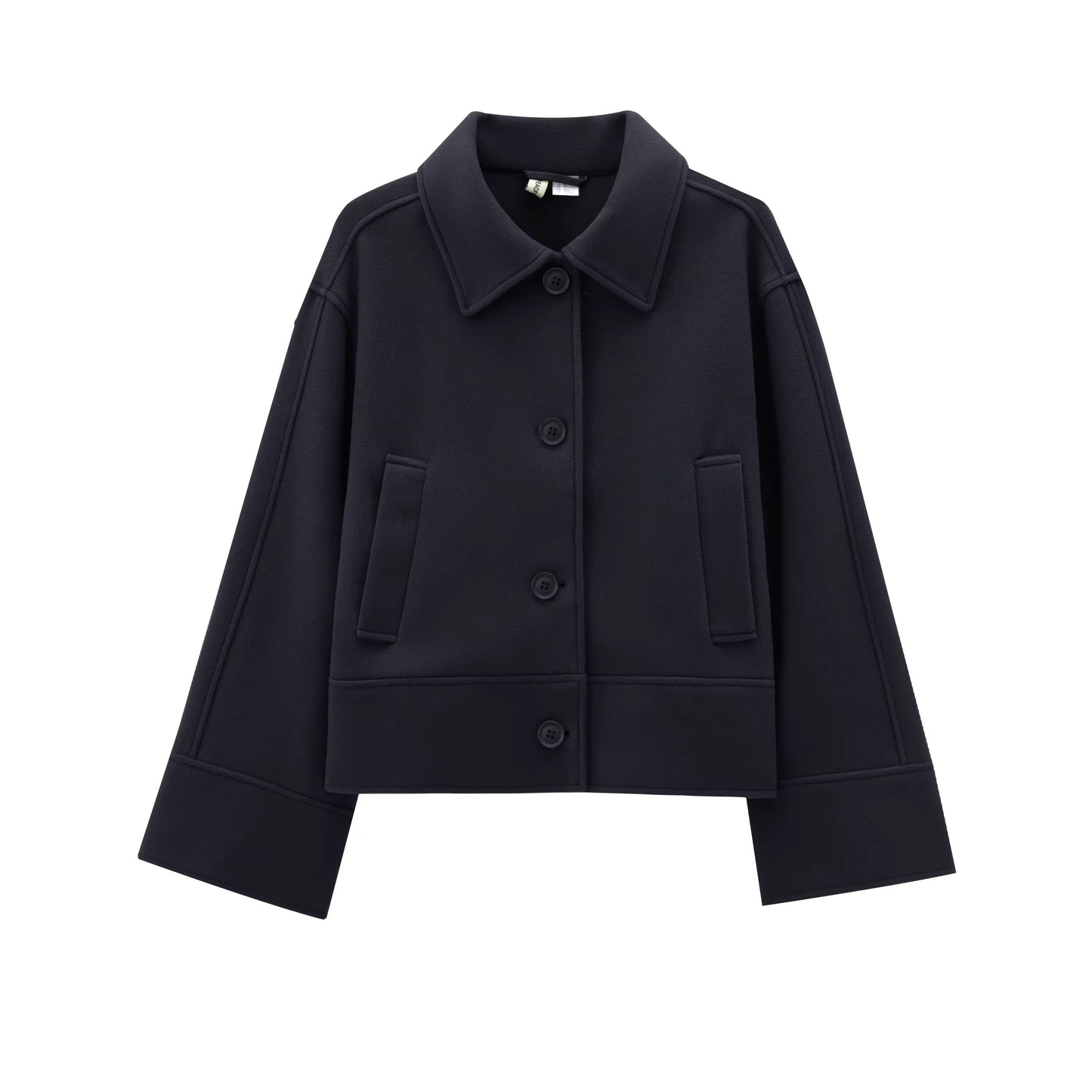 VESTE COURTE EFFET LAINE MÉLANGÉE