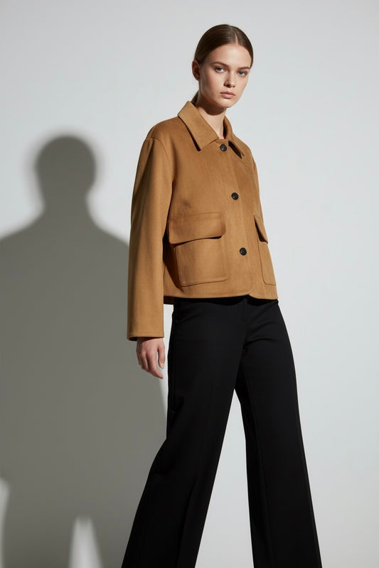 VESTE EN CUIR PU SUÉDÉ