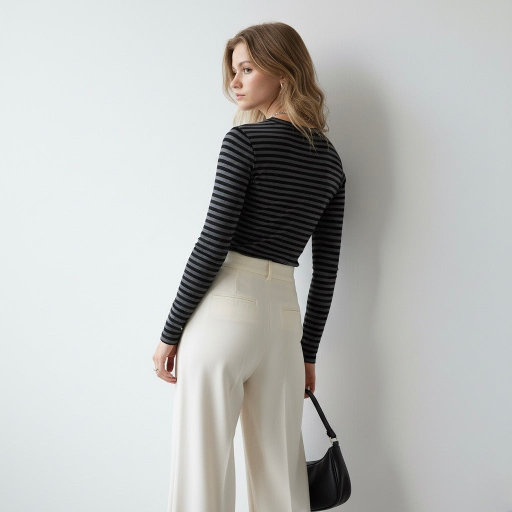 TOP À MANCHES LONGUES RAYÉ