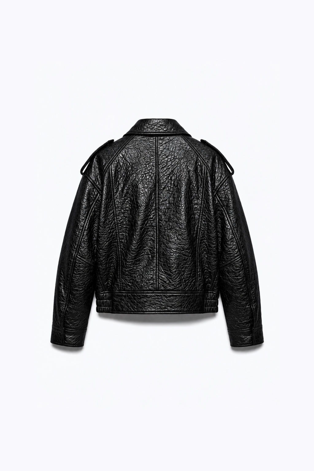 SHORT JACKET WITH HIGH NECK AND STRUCTURED SHOULDERS