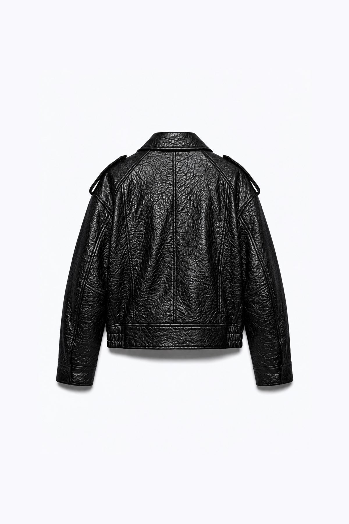 SHORT JACKET WITH HIGH NECK AND STRUCTURED SHOULDERS
