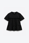BLOUSE COURTE À MOTIF POIS