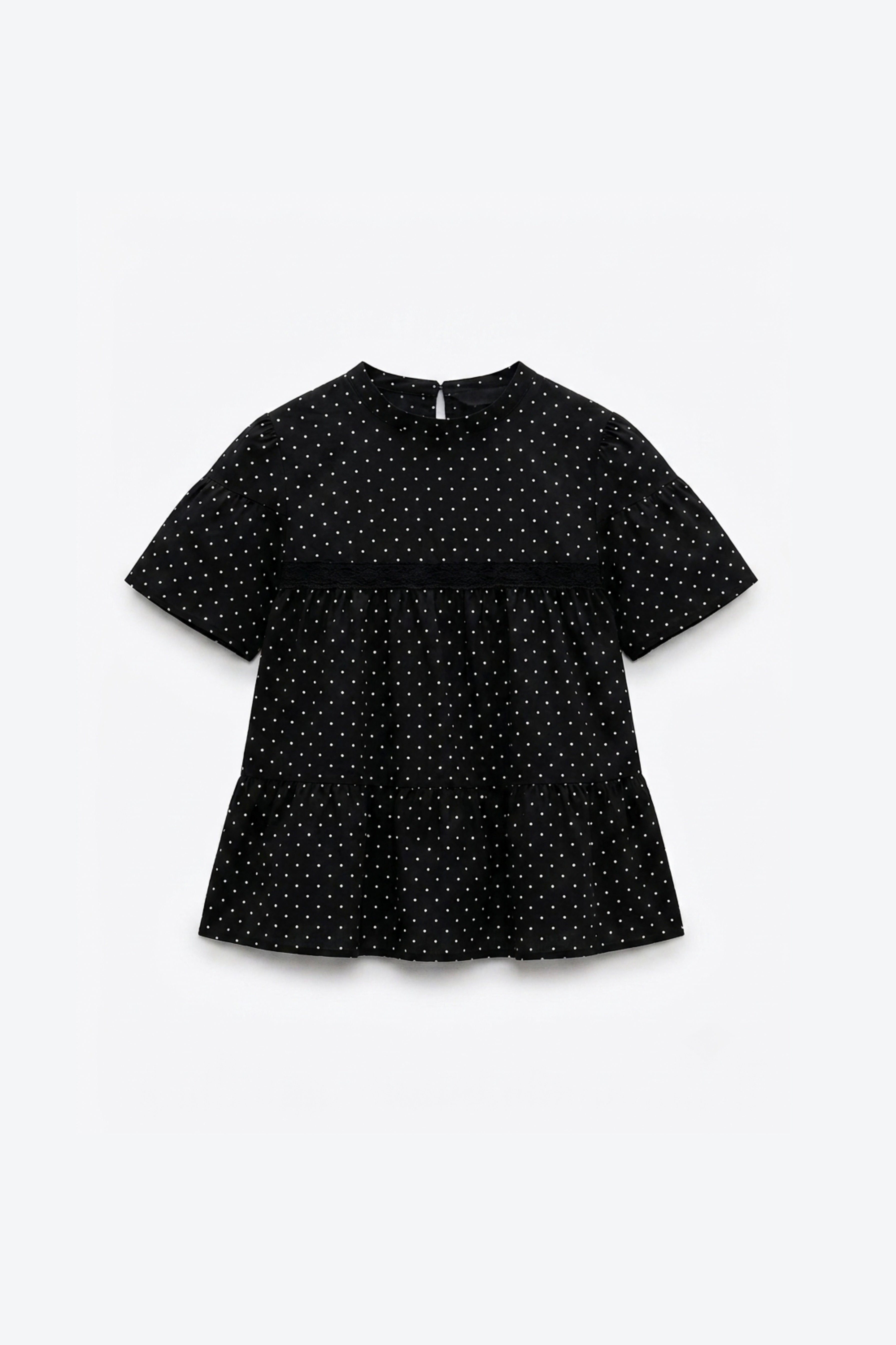 BLOUSE COURTE À MOTIF POIS