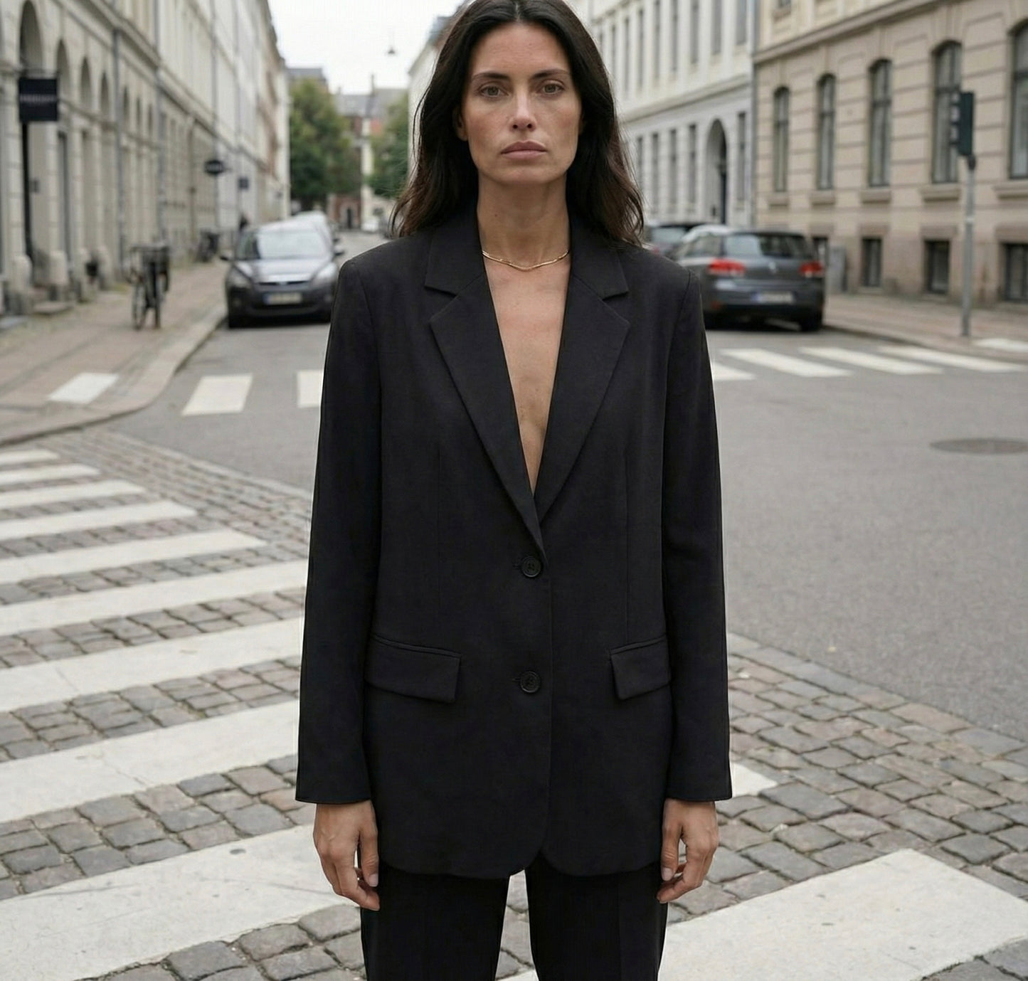 VESTE TAILLEUR DROITE À SIMPLE BOUTONNAGE