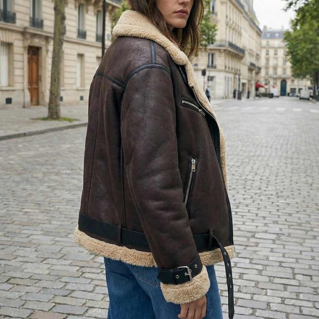 PERFECTO DOUBLÉ À COL TEXTURÉ