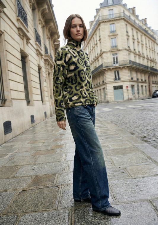 PULL À MOTIFS ABSTRAITS TEXTURÉ