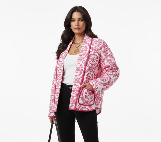 VESTE STRUCTURÉE À MOTIFS BRODÉS