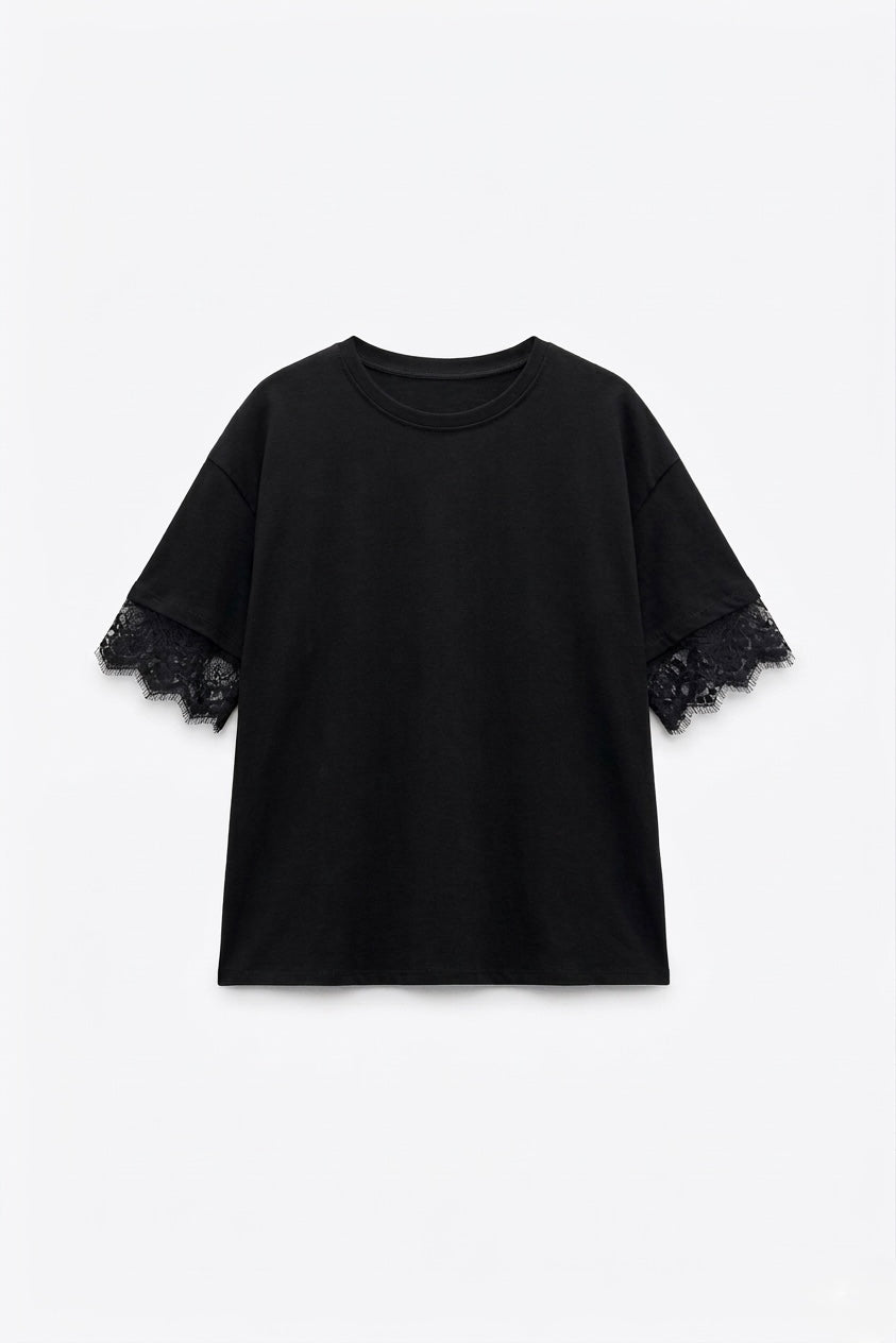 T-SHIRT DÉTAILS DENTELLE