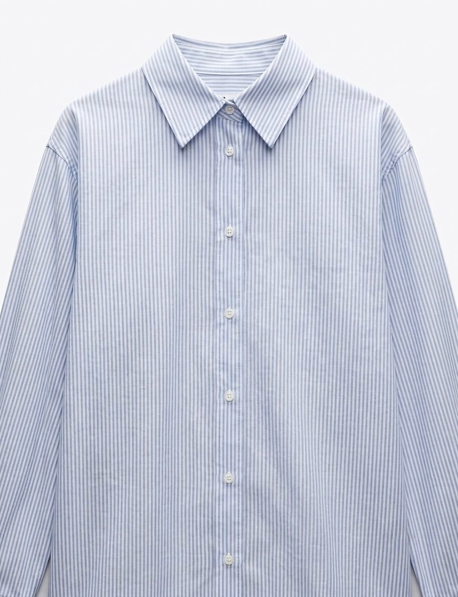 CHEMISE OVERSIZE RAYÉE COL CLASSIQUE