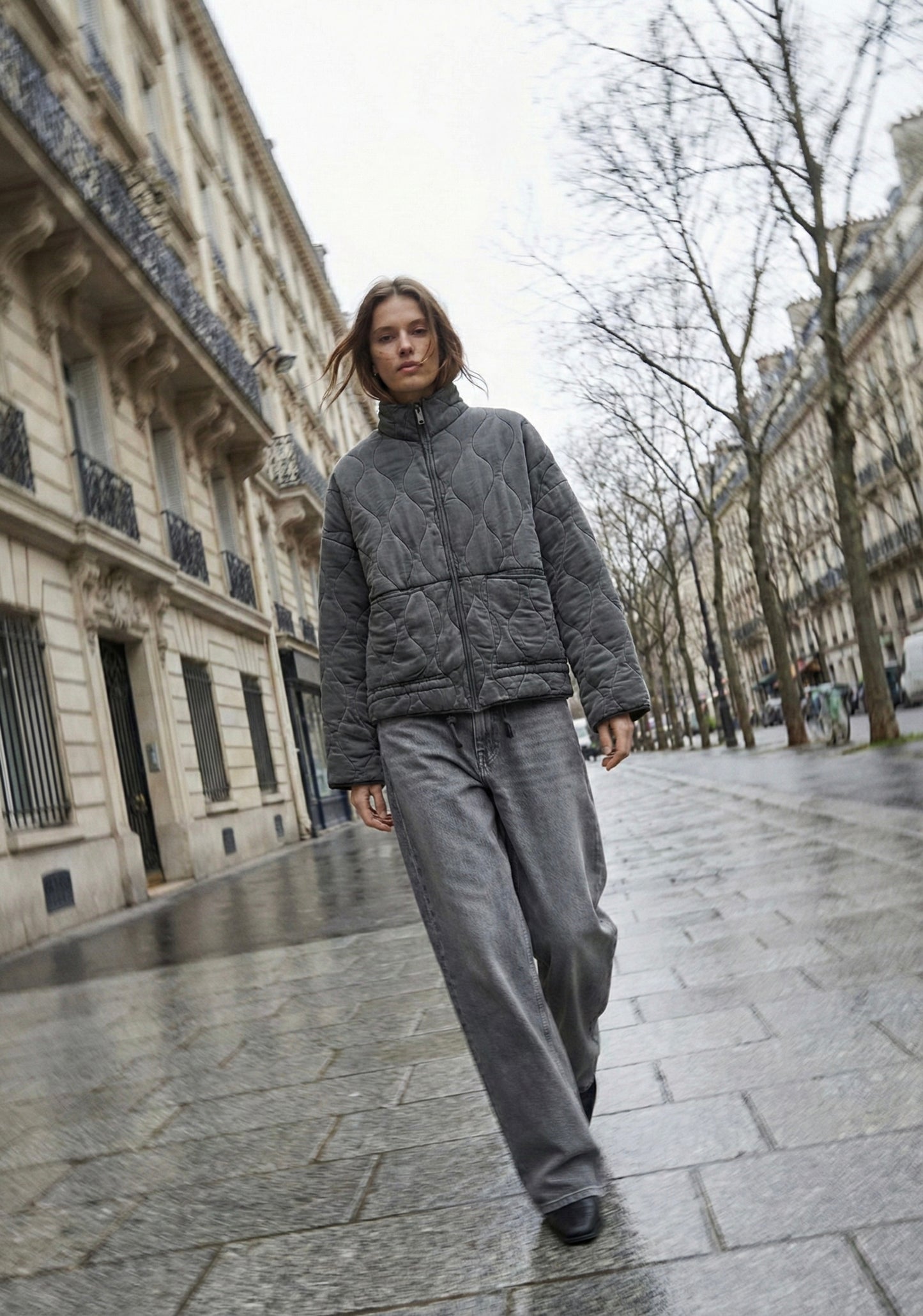 GIACCA TRAPUNTATA CON COLLO LUNGO