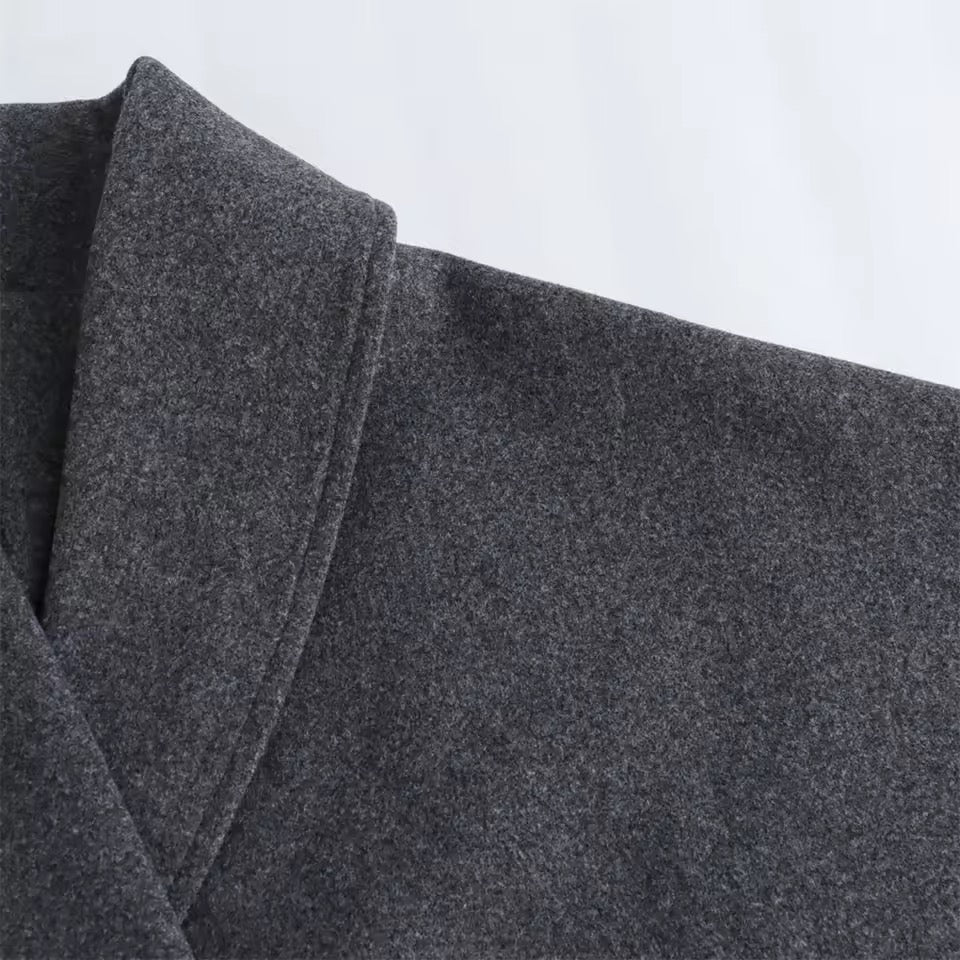 MANTEAU OVERSIZE À COL DRAPÉ