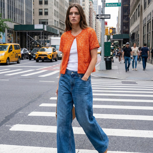 TOP EN MAILLE À SEQUINS