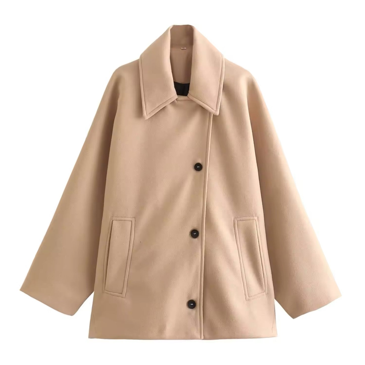 Manteau boutonné avec col revers