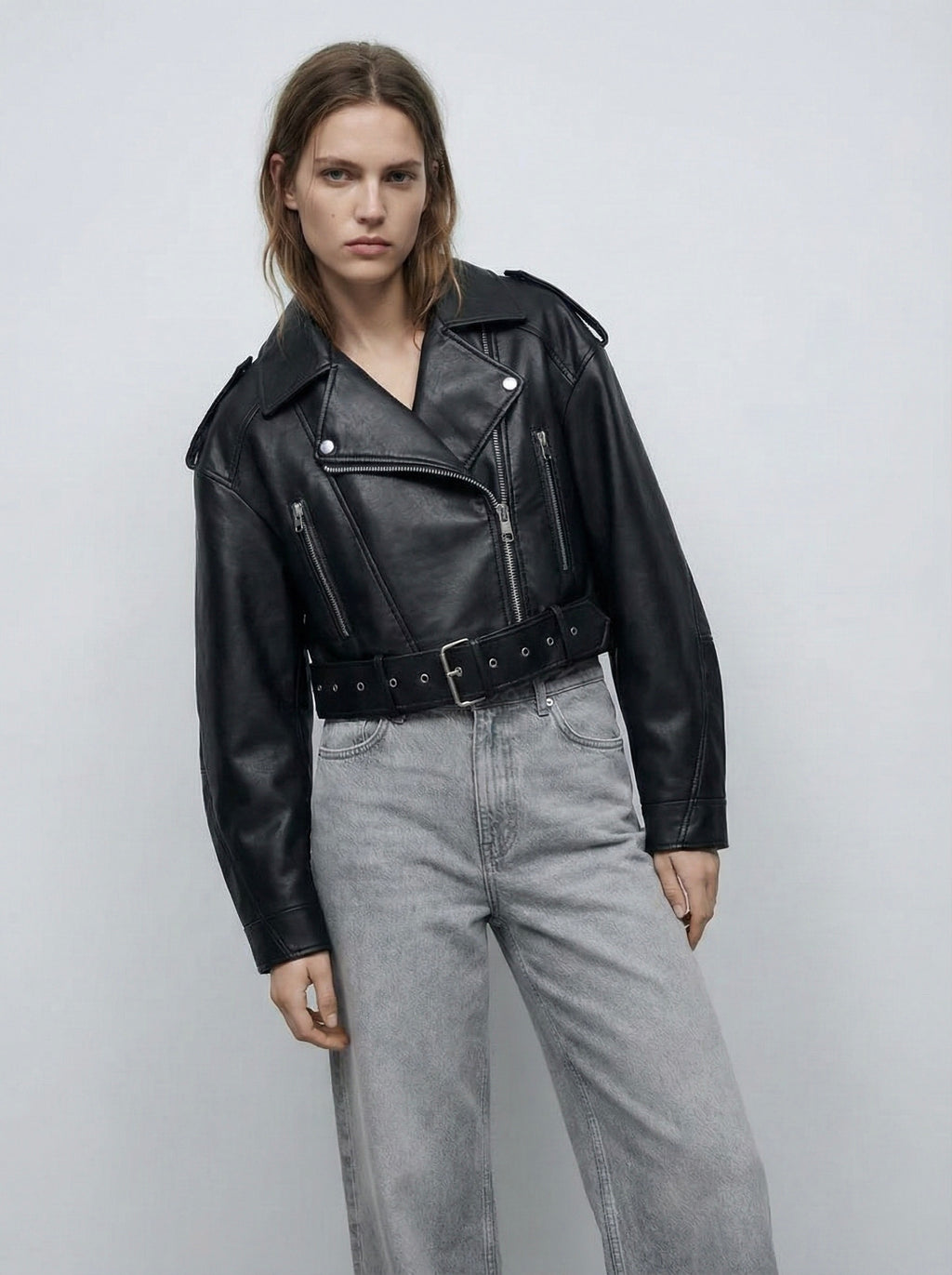 PERFECTO COURT ZIPPÉ À CEINTURE