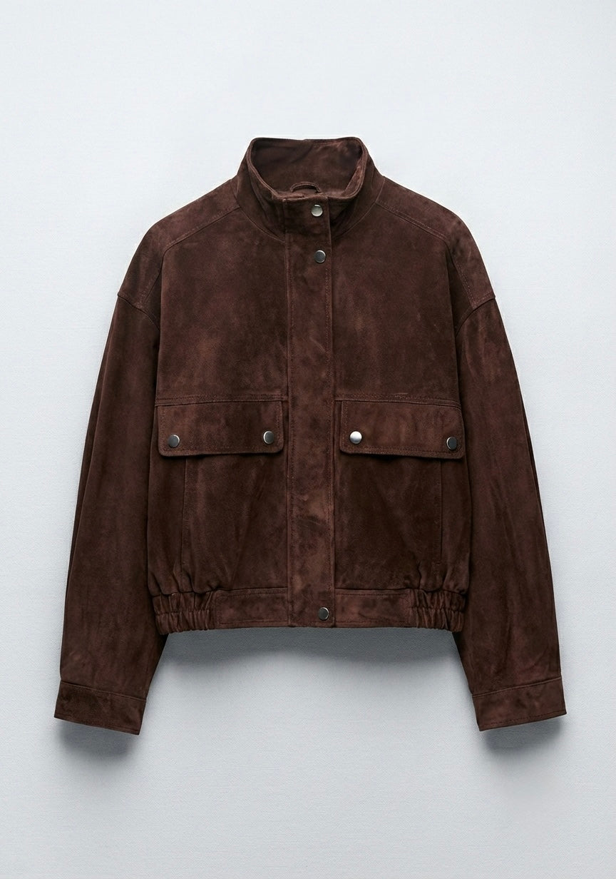 VESTE COURTE À COL MONTANT STRUCTURÉ