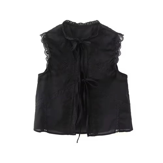GILET BRODÉ À LIENS
