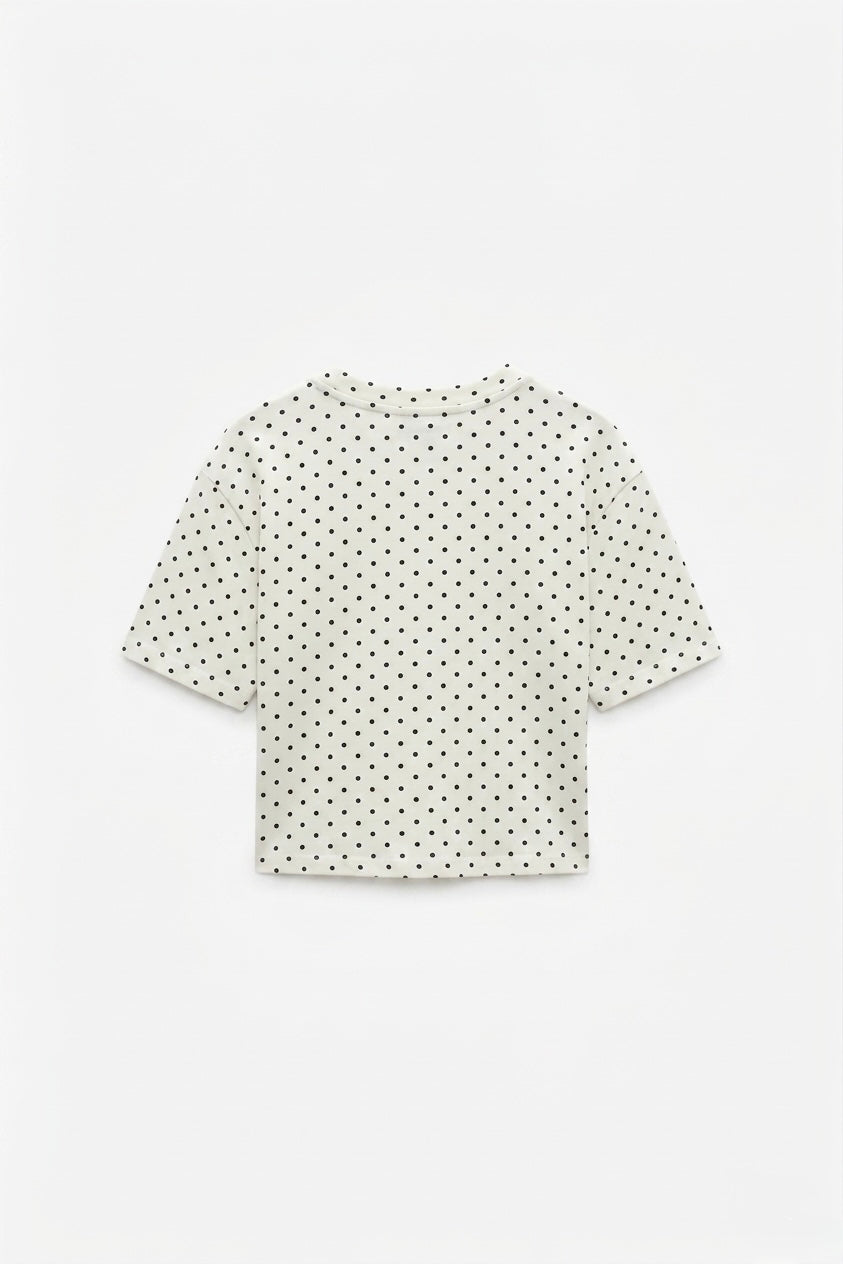 T-SHIRT COURT À MOTIF POIS