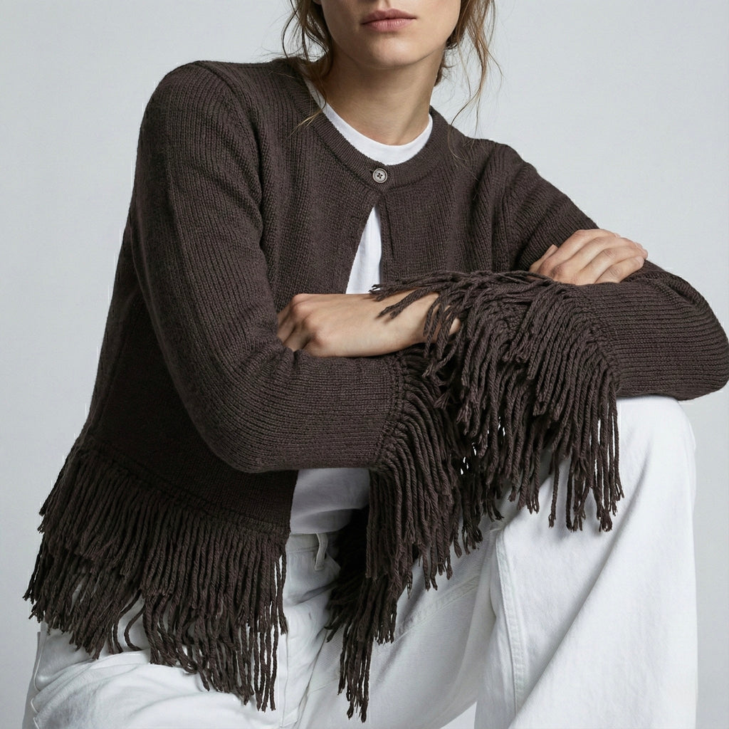 CARDIGAN À FRANGES