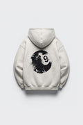 SWEAT-SHIRT À CAPUCHE EN MOLLETON CHINÉ AVEC IMPRESSION PLACÉE