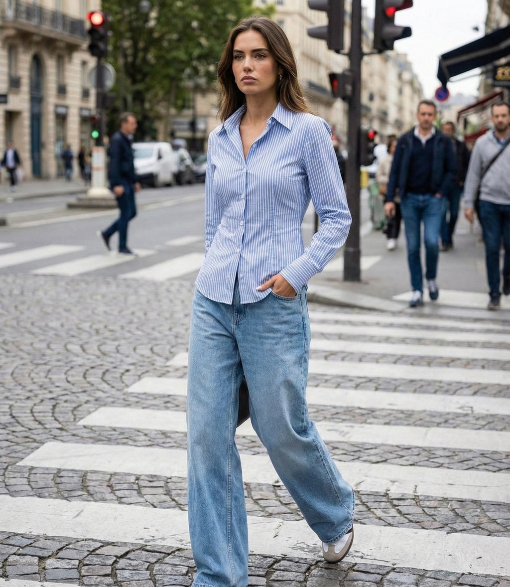 CHEMISE AJUSTÉE À RAYURES FINES