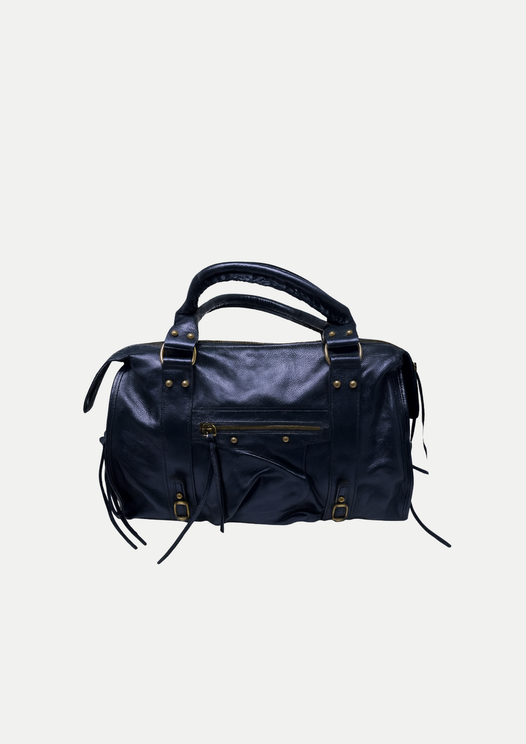 Sac à main en cuir brossé Bleu