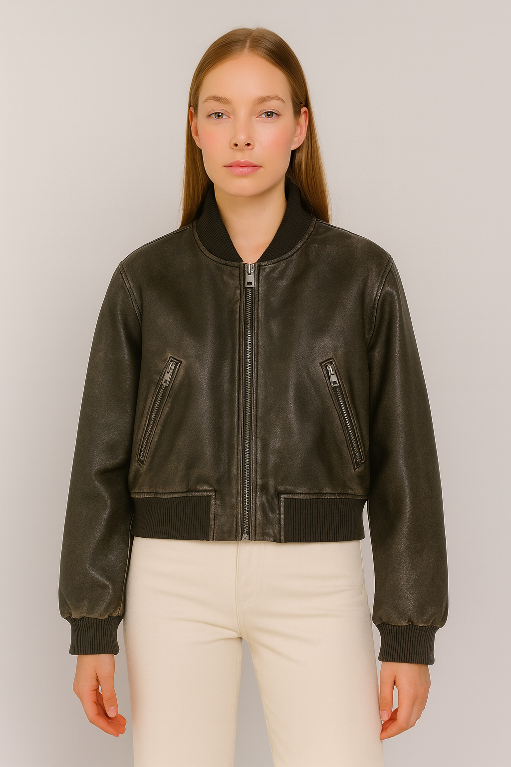 Vintage PU Leather Jacket • Women 