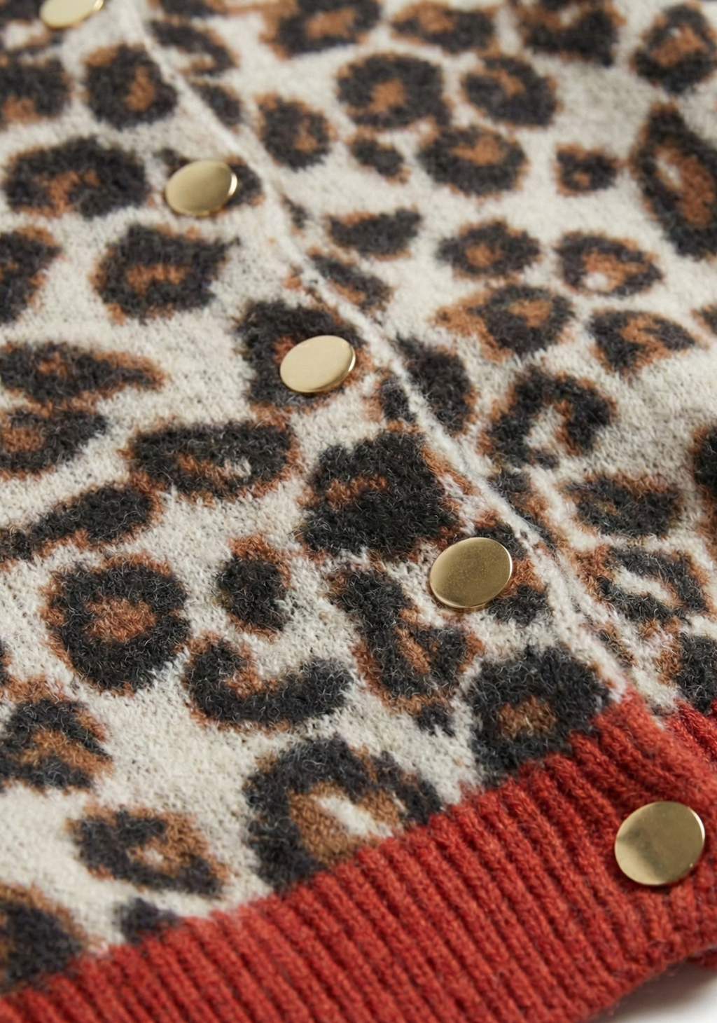 CARDIGAN À IMPRIMÉ LÉOPARD ET RAYURES