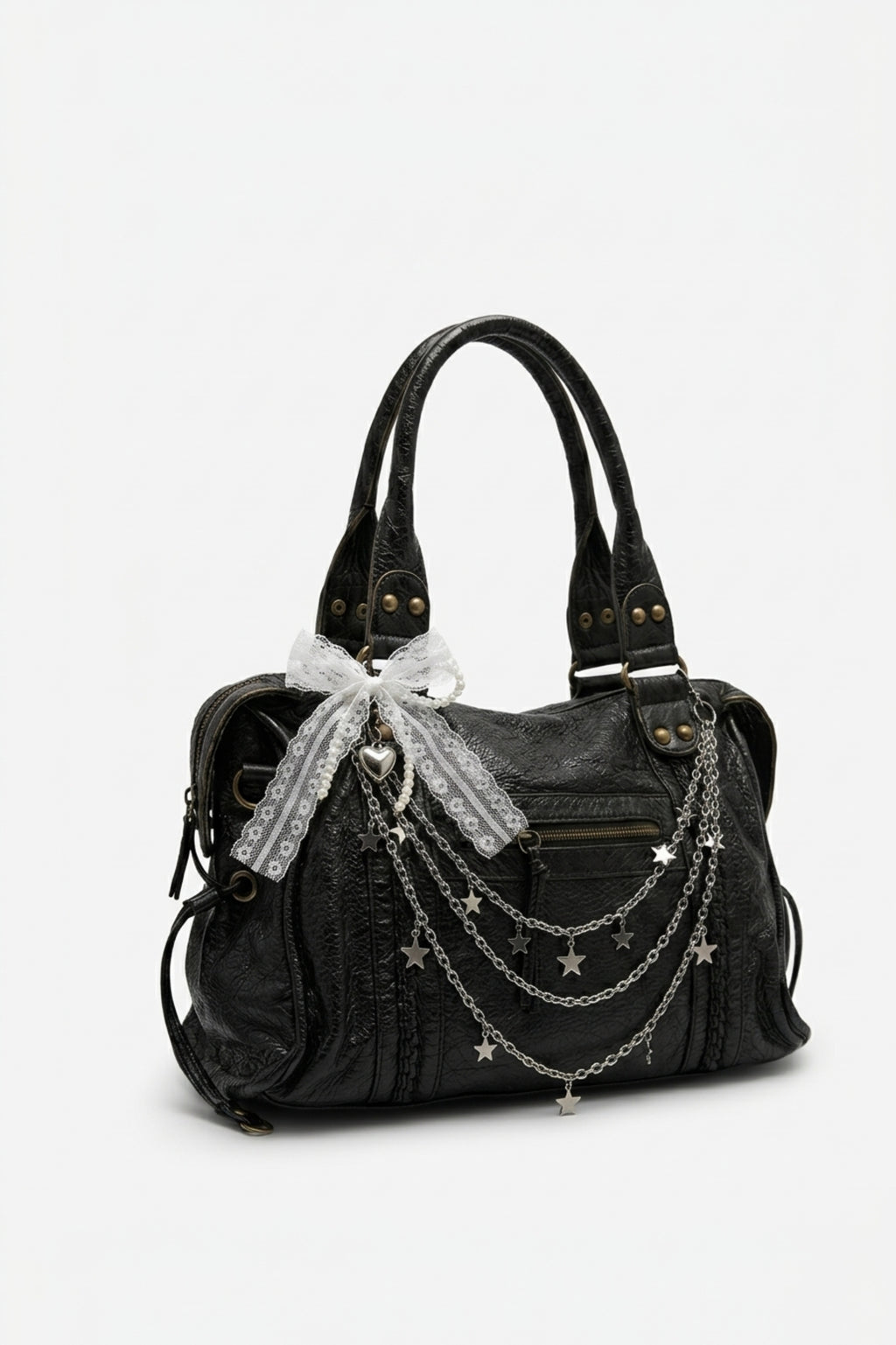 SAC À MAIN ORNÉ EN CUIR PU
