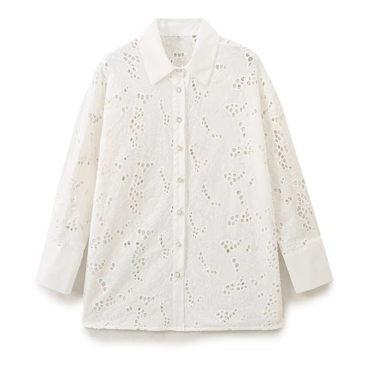 CHEMISE EN BRODERIE FLORALE